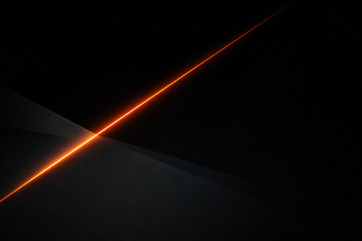 A streak of orange light crossing a dark background diagonally, the mark of the Numi AI spark